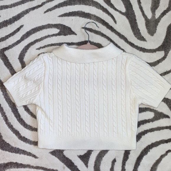 White cropped top collar - Picture 2 of 2